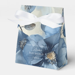 Blauw modern Waterverf Baby shower Bedankdoosjes