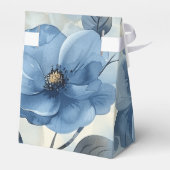 Blauw modern Waterverf Baby shower Bedankdoosjes (Achterkant)
