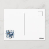 Blauw modern Waterverf Baby shower Briefkaart (Achterkant)