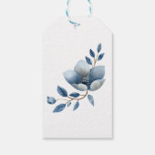 Blauw modern Waterverf Baby shower Cadeaulabel (Achterkant)