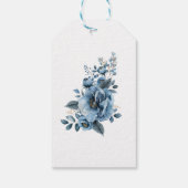 Blauw modern Waterverf Baby shower Cadeaulabel (Achterkant)