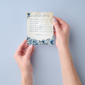 Blauw modern Waterverf Baby shower Flyer (Hand)
