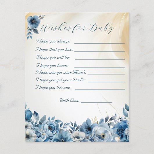 Blauw modern Waterverf Baby shower Flyer (Voorkant)