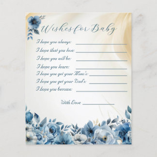 Blauw modern Waterverf Baby shower Flyer