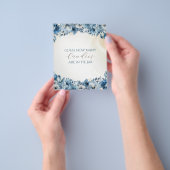 Blauw modern Waterverf Baby shower Flyer (Hand)