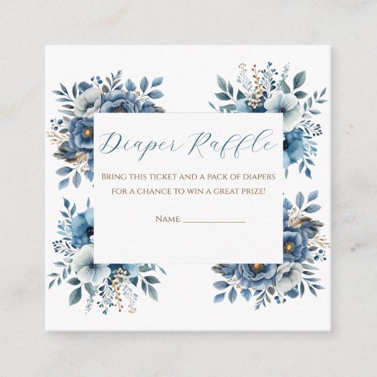 Blauw modern Waterverf Baby shower Informatiekaartje (Voorkant)