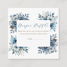 Blauw modern Waterverf Baby shower Informatiekaartje