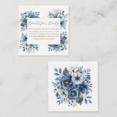 Blauw modern Waterverf Baby shower Informatiekaartje (Voorkant / Achterkant)