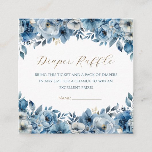 Blauw modern Waterverf Baby shower Informatiekaartje (Voorkant)