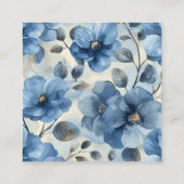 Blauw modern Waterverf Baby shower Informatiekaartje (Achterkant)