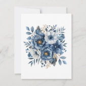 Blauw modern Waterverf Baby shower Kaart (Achterkant)