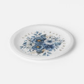 Blauw modern Waterverf Baby shower Papieren Bordje (Gekanteld)