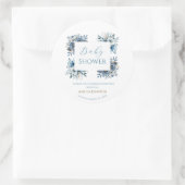 Blauw modern Waterverf Baby shower Ronde Sticker (Tas)