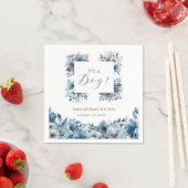 Blauw modern Waterverf Baby shower Servet (Insitu)