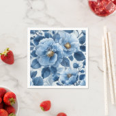 Blauw modern Waterverf Baby shower Servet (Insitu)