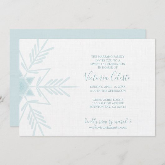 blauw modern WINTER WONDERLAND zoet 16 Kaart (Voorkant / Achterkant)