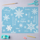 Blauw Moderne Aangepaste Naam Kerstvakantie Sneeuw Tissuepapier (Craft)