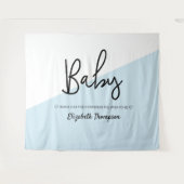 Blauw moderne achtergrond Baby Shower Welkomstbord Wandkleed (Voorkant (horizontaal))