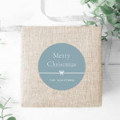 Blauw | Moderne boog eenvoudige minimale kerst Ronde Sticker