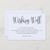 Blauw moderne bruiloft wensen goed. Eenvoudig scri Informatiekaartje (Voorkant / Achterkant)