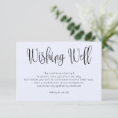 Blauw moderne bruiloft wensen goed. Eenvoudig scri Informatiekaartje (Staand voorkant)