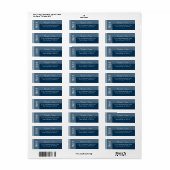 Blauw Moderne Chic Huwelijk Etiket (Full Sheet)