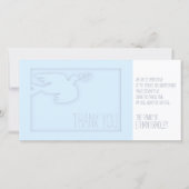 Blauw Moderne Duif Kind Aangepaste Condoleance Bed Bedankkaart (Voorkant)