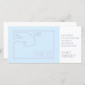 Blauw Moderne Duif Kind Aangepaste Condoleance Bed Bedankkaart (Voorkant / Achterkant)