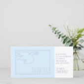 Blauw Moderne Duif Kind Aangepaste Condoleance Bed Bedankkaart (Staand voorkant)