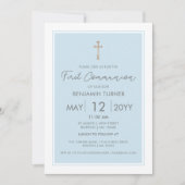 Blauw | Moderne eerste communautaire uitnodiging (Voorkant)