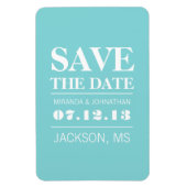 Blauw Moderne Elegantie Bewaar de Datummagneet Magneet (Verticaal)