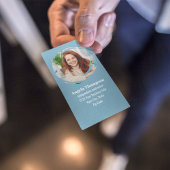 Blauw Moderne Foto QR-code Verbind met Mij Visitekaartje