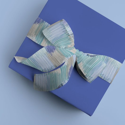 Blauw moderne franje satijnen lint