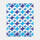 Blauw Moderne Geometrisch Fleece Deken (Voorkant)