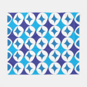 Blauw Moderne Geometrisch Fleece Deken (Voorkant (Horizontaal))
