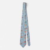 Blauw Moderne Geometrisch Stropdas (Voorkant)