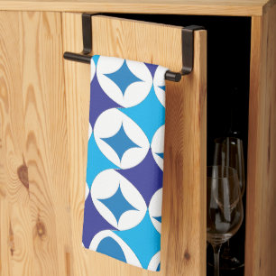 Blauw Moderne Geometrische Theedoek