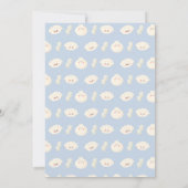 Blauw Moderne Kawaii Bao Dumpling Baby Shower Kaart (Achterkant)