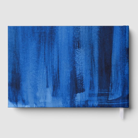 Blauw moderne kunst aangepast trouw  gastenboek (Achterkant)