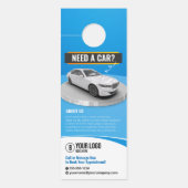 Blauw Moderne Luxe Autoverhuur Auto Huren Deurhanger (Voorkant)