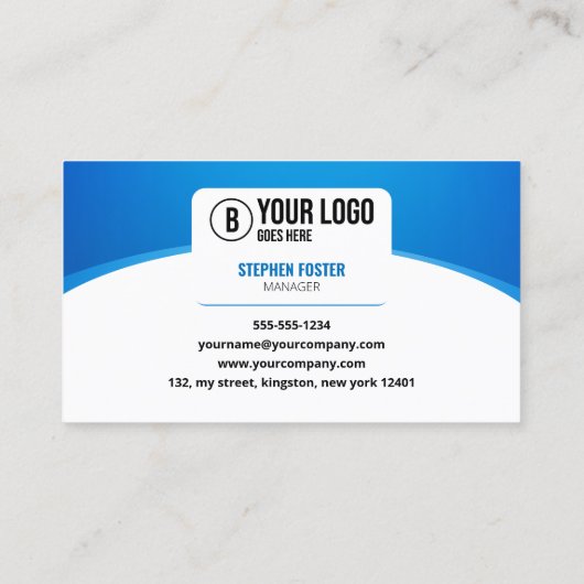 Blauw Moderne Luxe Autoverhuur Auto Huren Visitekaartje (Achterkant)