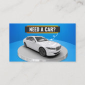 Blauw Moderne Luxe Autoverhuur Auto Huren Visitekaartje (Voorkant)