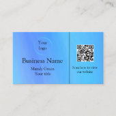 Blauw Moderne Professionele Logo en QR Code Visitekaartje (Voorkant)