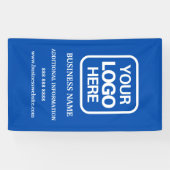 Blauw | Moderne professionele zakelijke Logo Spandoek (Horizontaal)
