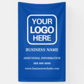 Blauw | Moderne professionele zakelijke Logo Spandoek (Verticaal)
