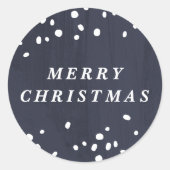 Blauw moderne sneeuwbol Kerst sticker (Voorkant)