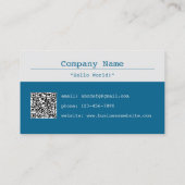 Blauw Moderne Software Tech Professional QR Code Visitekaartje (Achterkant)
