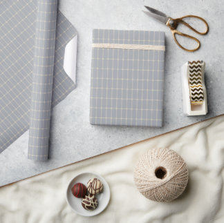 Blauw- Moderne Tegel Cadeaupapier