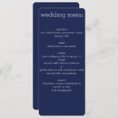Blauw Moderne Trouw Menu (Voorkant / Achterkant)
