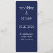 Blauw Moderne Trouw Menu (Achterkant)